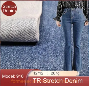 Jeans Pants Skirt Dress Fabrics 12s Tr Elastic Denim Fabric Jean Stretch Denim