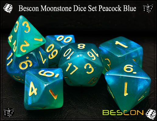 Peacock Blue Dice Set-3