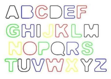 Rainbow Letter / Alphabet Shape Rubber Silicone Elastic Silly Band For Hair Bands