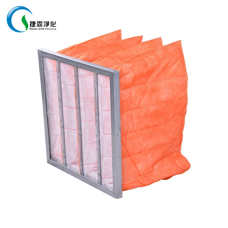 Clean-Link Aluminum Frame Ventilation System Industrial Air Conditioning Bag Pocket Air Filter G4 F5 F6 F7 F8 F9