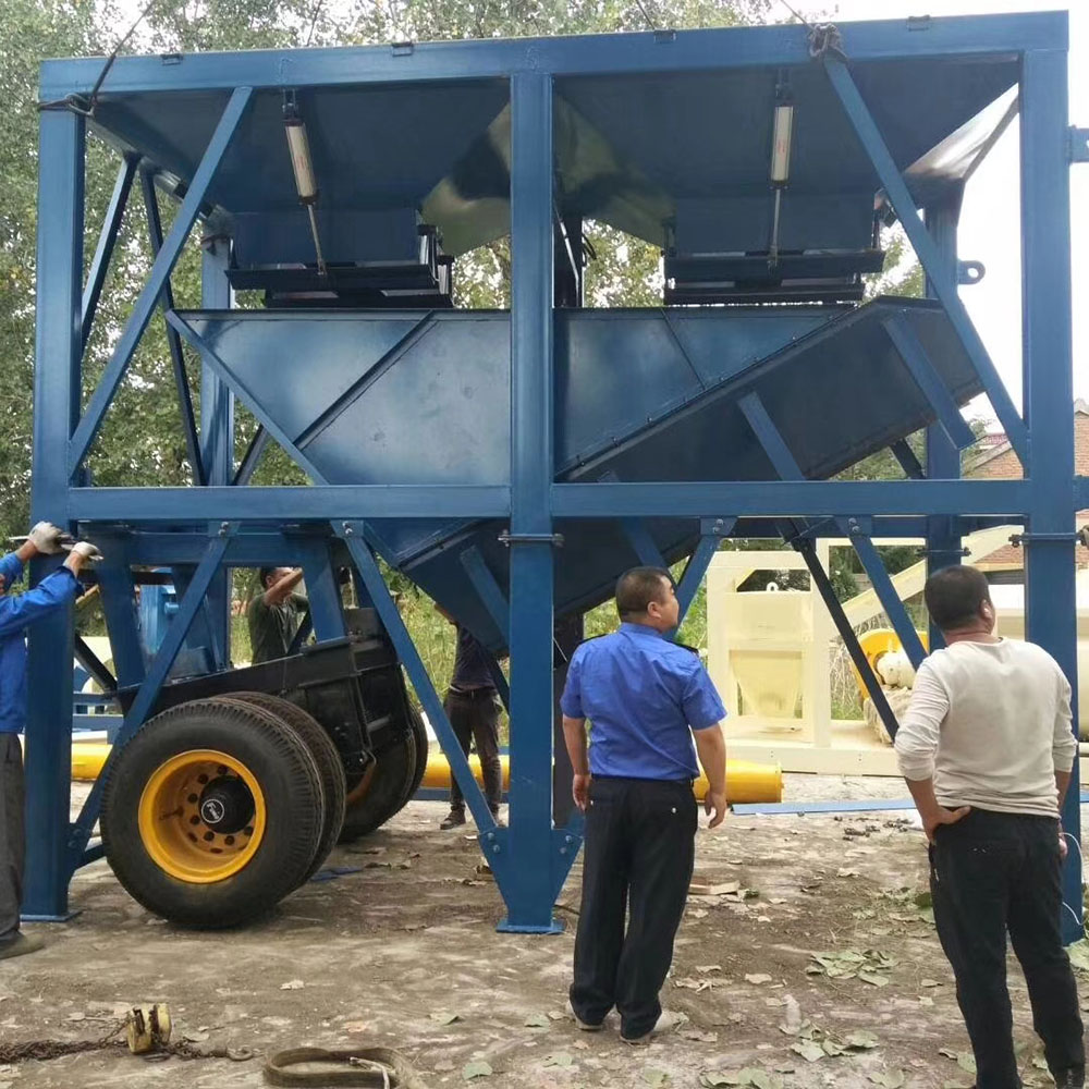 Mini YHZS40 mobile concrete batching plant