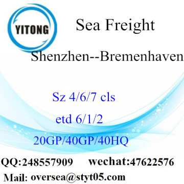 Frete marítimo do porto de Shenzhen que envia a Bremenhaven