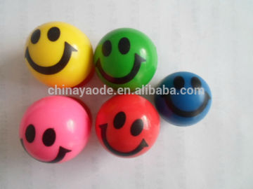 wholesales happy face rubber bouncing ball