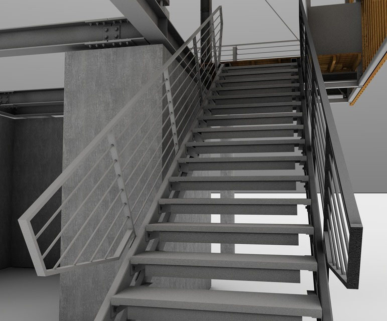 Emergency Staircase Around Elevator Shaft