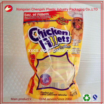 Custom printing pet food poly bag with clear window