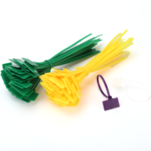 Colorful Customizable Identification Cable Ties with Self-Locking Logo Tags