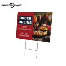 Custom Cheap Corflute Plastic Yard Signs 18x24 with H-Stakes for Advertising and Birthdays