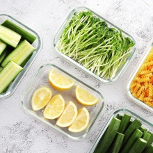 Microwave Safe Glass Bento Lunch Bowl Set for Kitchen Tableware Storage