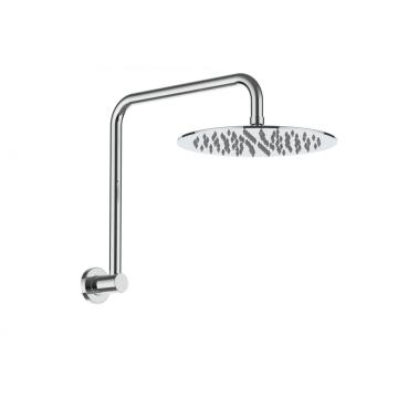 Pommeau de douche pluie nickel brossé avec bras de douche