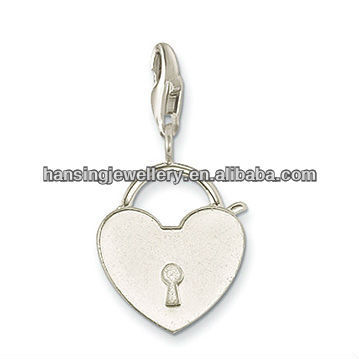 New Fashion Silver Heart Lock Charm