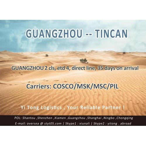 Fret maritime de Guangzhou à Tincan