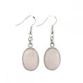 Natural Stone Oval Shape Dangle Earring Gemstone Crystal Hook Earrings Amethyst Quartz Hoop Charm Earring for Women Girl