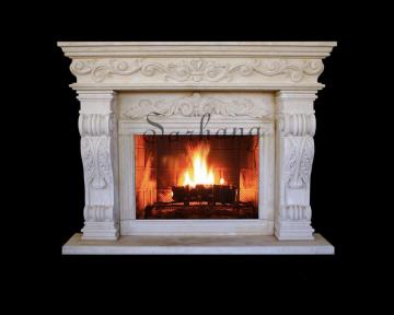Professional Popular Interior Natural Cutured Stone Fireplace