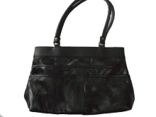 Black Patched Leather Bag (DS240809)