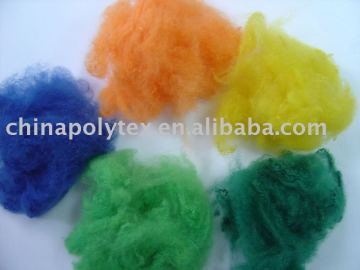 Dyed polyester staple fiber