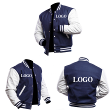 Custom Men's Premium Classic Button Vintage Baseball Letterman Genuine Leather Varsity Jacket