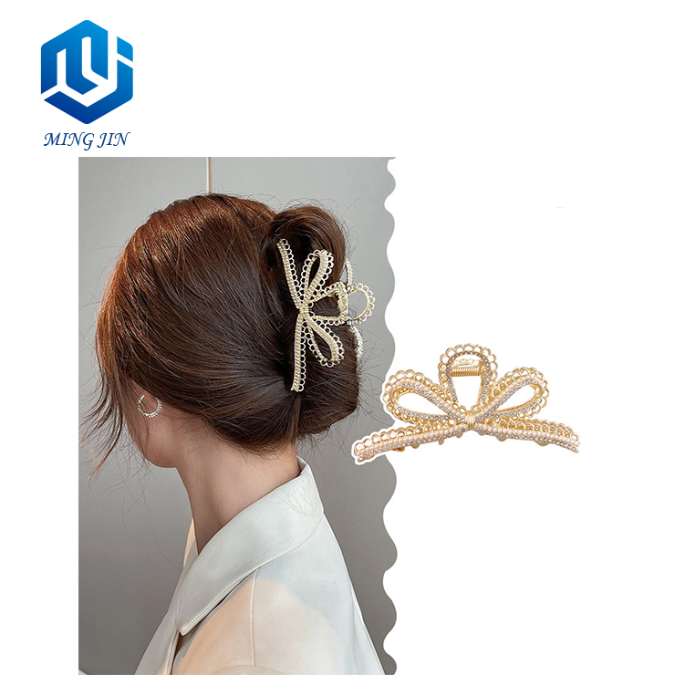 Simple Ribbon Alloy Fashion Hair Claw Clip Clamp for women Thick Hair