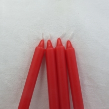 6 inch coloured red taper candles dripless