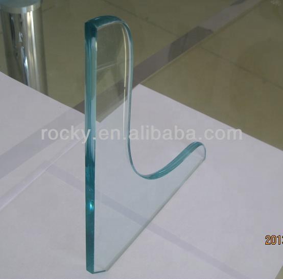 China manufacturer 4mm 5mm 6mm 8mm safety Toughened Clear Curved bent Tempered Glass Shelf for bathroom