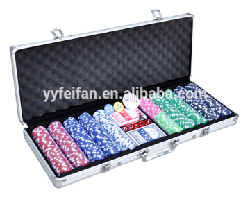 silver carrying case,500pcs poker chip game set,casino poker set