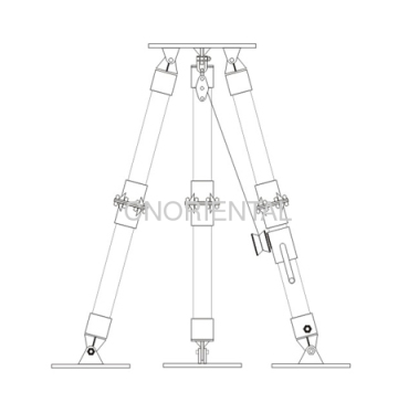 Aluminum Alloy Tubular Tripod Hoist Stand Gin Pole With Manual Winch 