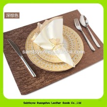High Quality Faux Leather 4 Rectangle Coaster Set With Embossing Pattern 16022