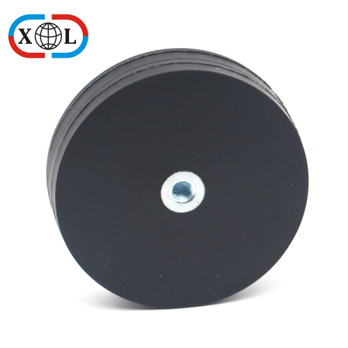 Internal Thread Neodymium Black Rubber Magnet