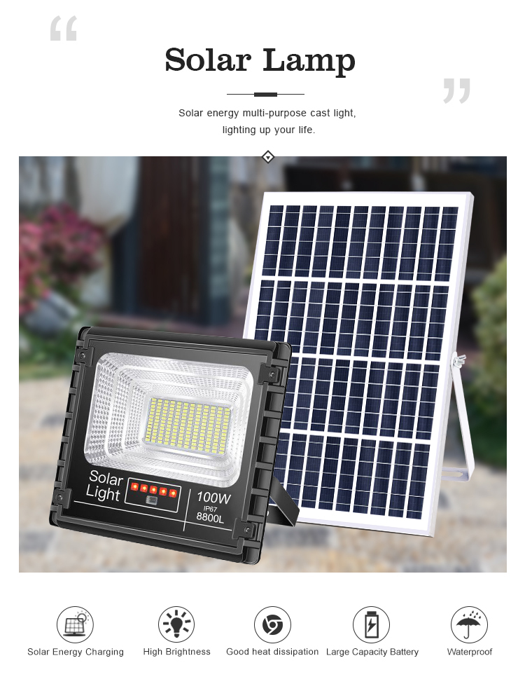 Outdoor IP67 60w Solar Panel LED Spotlight Floodlight Flood Light LED