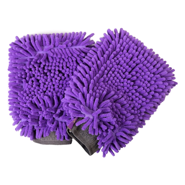 pet towel glove ultra absorbent chenille coral fleece material - great for drying dog or cat fur after bath