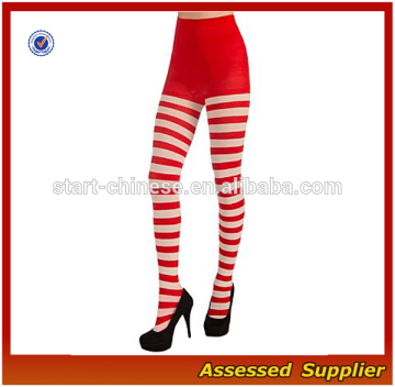 Girls Fashion Tights/ Custom Made Girls Red and White Striped Tights