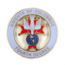 Customized 3\" Zinc Alloy Fourth Degree Dove Logo Car Emblem for Knights of Columbus & Freemasons
