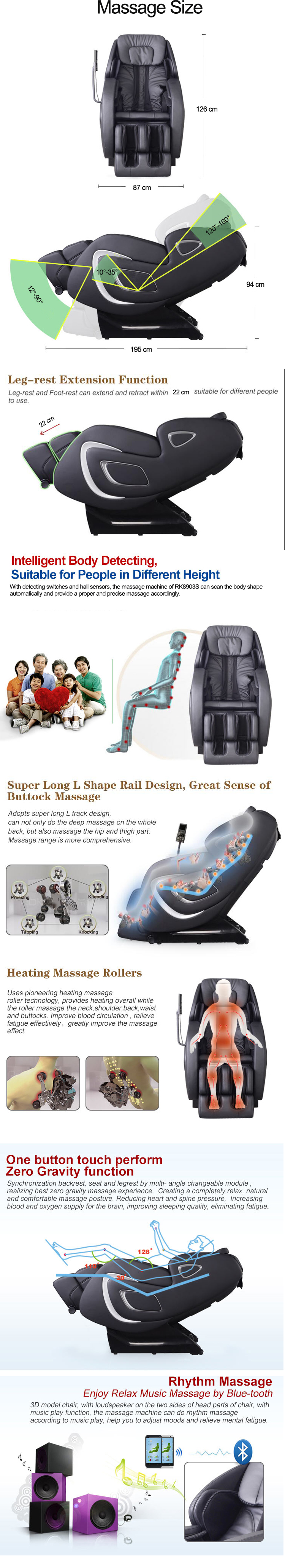 4D Zero Gravity Chair for Massage L-Track Electric Massage Chair