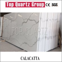 Construction materials artificial stone calacatta white quartz stone slab