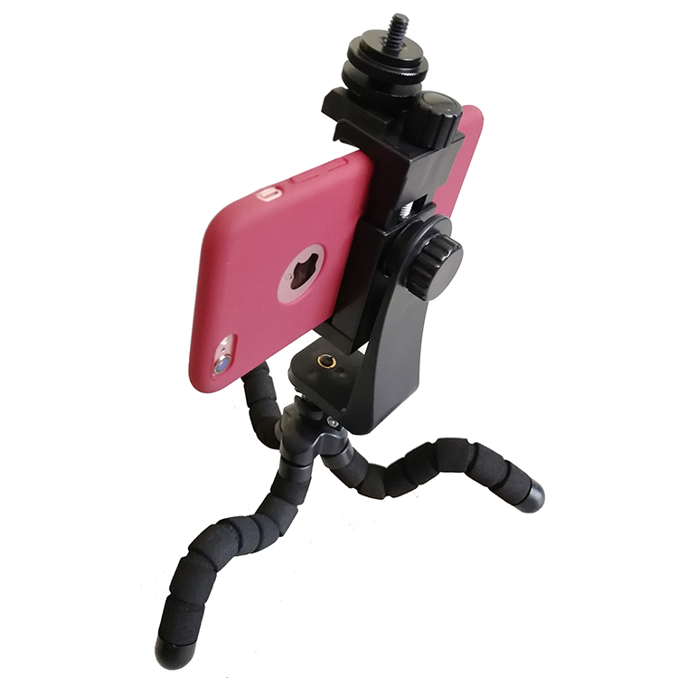 360 degree mobile phone clamp with cold shoe