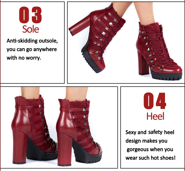 Women high heel ankle boots winter boots