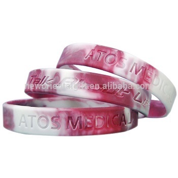 Swirl color silicone wristband , camouflage bracelet