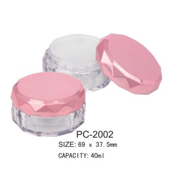Irregular Round Shape Plastic Cosmetic Loose Powder Jar