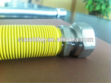 metal gas stretch hose with yellow jacket coating