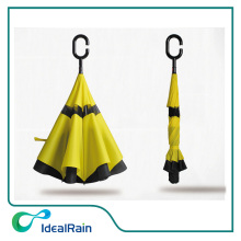 190T double layer pongee fabric upside-down umbrella reverse umbrella cell phone umbrella