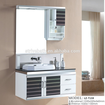 Hanging PVC vanity oak wood free standing bathroom cabinet