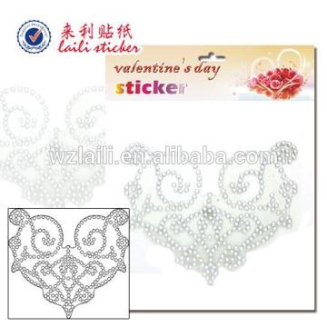 jewelry sticker for DIY/stickers for valentine'sday /heart shape acrylic rhinestone sticker