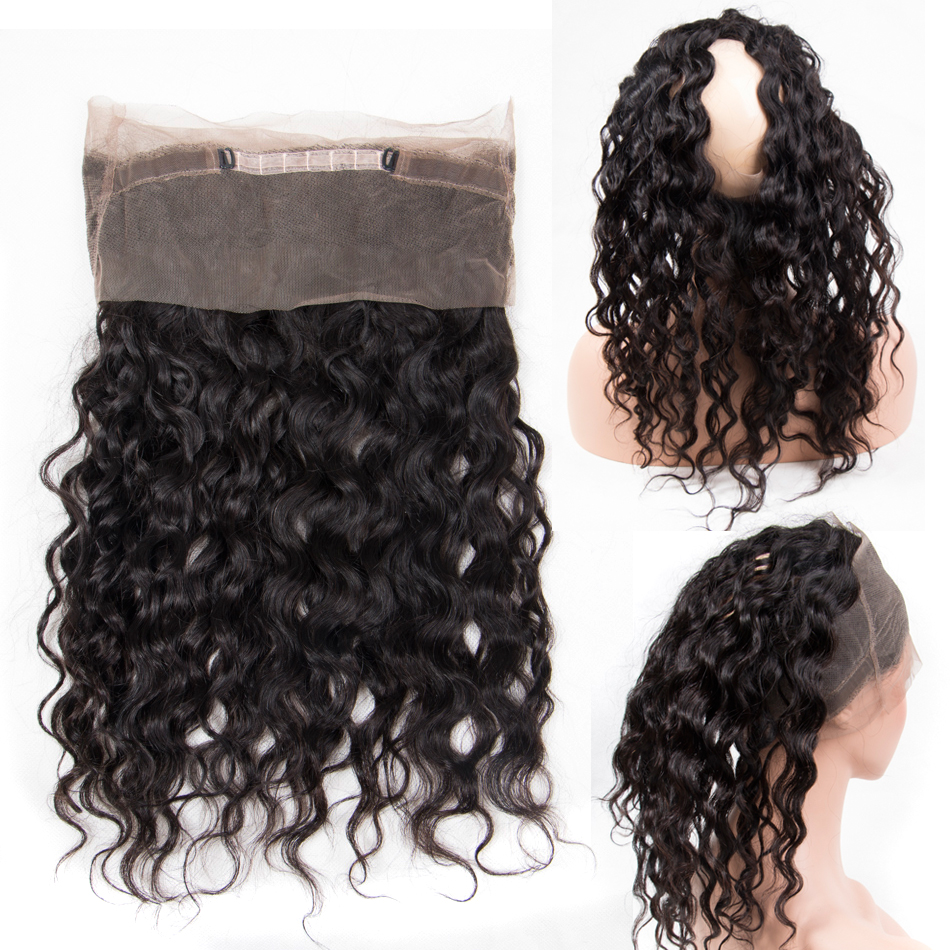 2019 New Arrival Lace Closure 360 Frontal Human Hair Cuticle Aligned Water Wave Swiss Lace Frontal