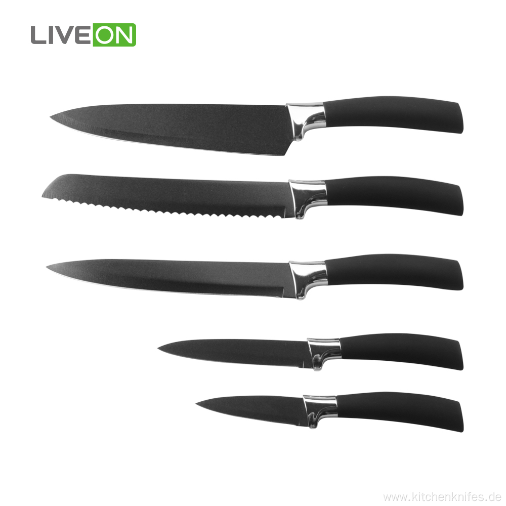 5pcs Knives Universal Knife Block Set