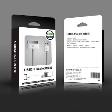 cell phone case USB cable paper or palstic packaging box