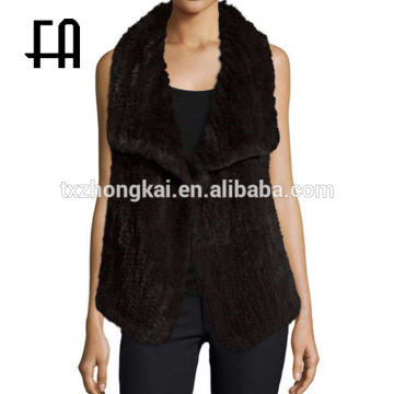 Factory wholesale price rabbit &cashmere fur vest /rabbit knitted fur vest