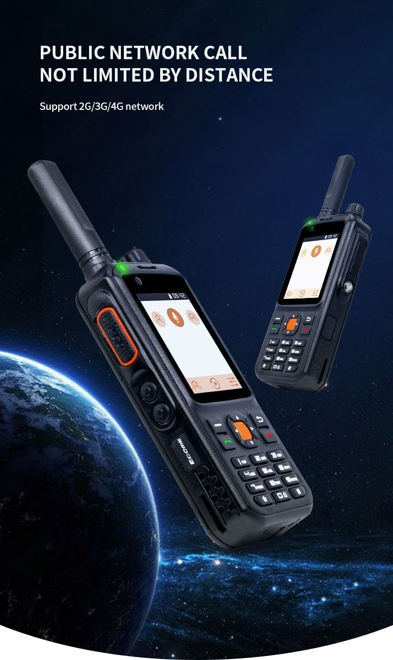 ETMY ET-A87 4G 3G 2G Wifi  POC Handheld Two Way Radio  1000 km Zello Android Communication Walkie Talkie with Dual Sim Mobile