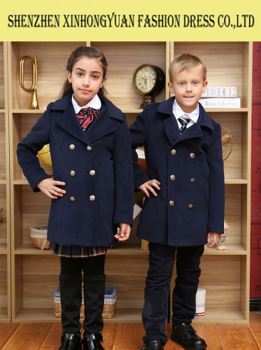 fashion customize kids school overcoat in school uniform design