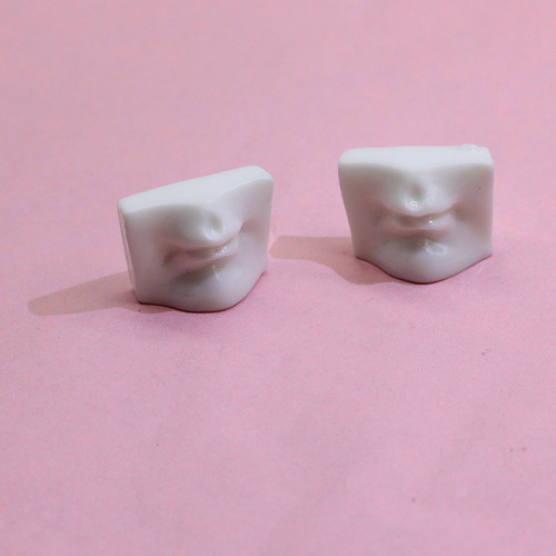 Encantadora escultura de orejas de boca en miniatura con espalda plana Cabocon de resina encantadora escultura Flatbacks para accesorios de joyería de álbum de recortes