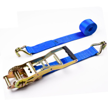 2" 5000kgs 50mm ERGO Mechanism Ratchet Buckle Tiedowns Blue Straps With 2 Inch Double J Hooks