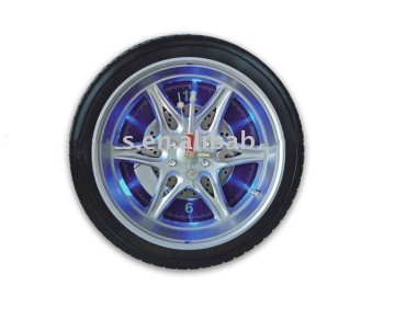 Modern Light Sensor Tire Shape Design Wall Clock